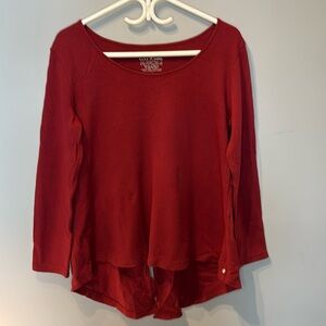 Neon Buddha 100% Cotton Red Tunic Top with Split Back